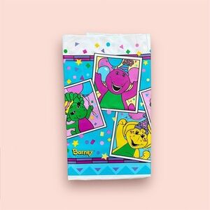 Vintage 90s Barney and Pals Plastic Table Cover